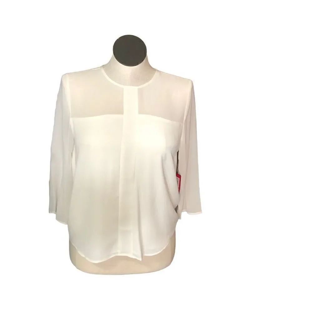 Vince Camuto Blouse Womens S Antique White Minimalist Modern NWT
